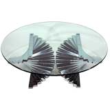 Chrome Double Helix Stair Step Coffee Table