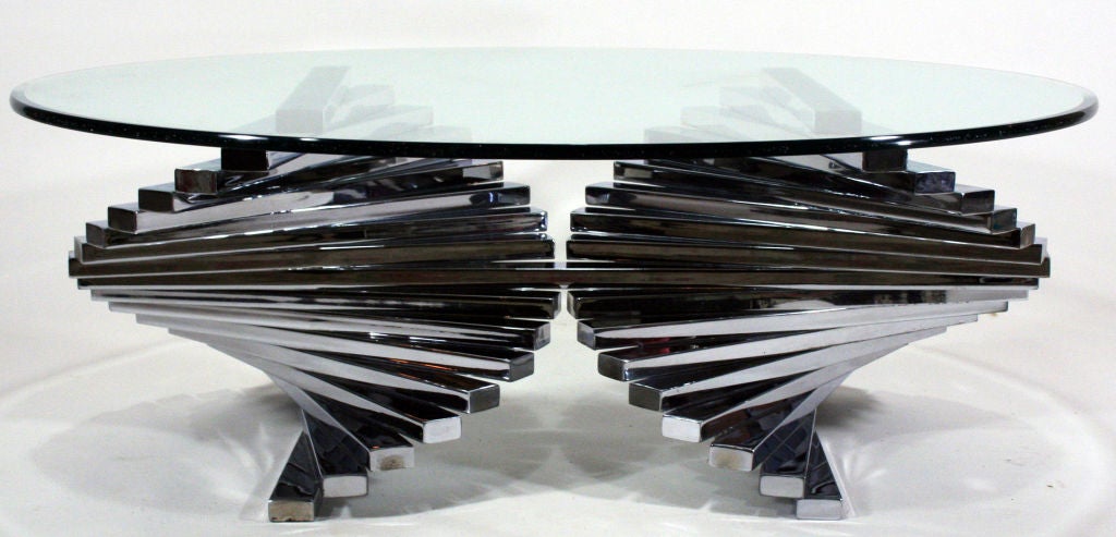 American Chrome Double Helix Stair Step Coffee Table