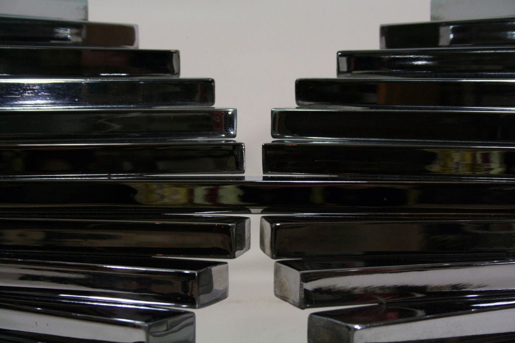 Chrome Double Helix Stair Step Coffee Table 1