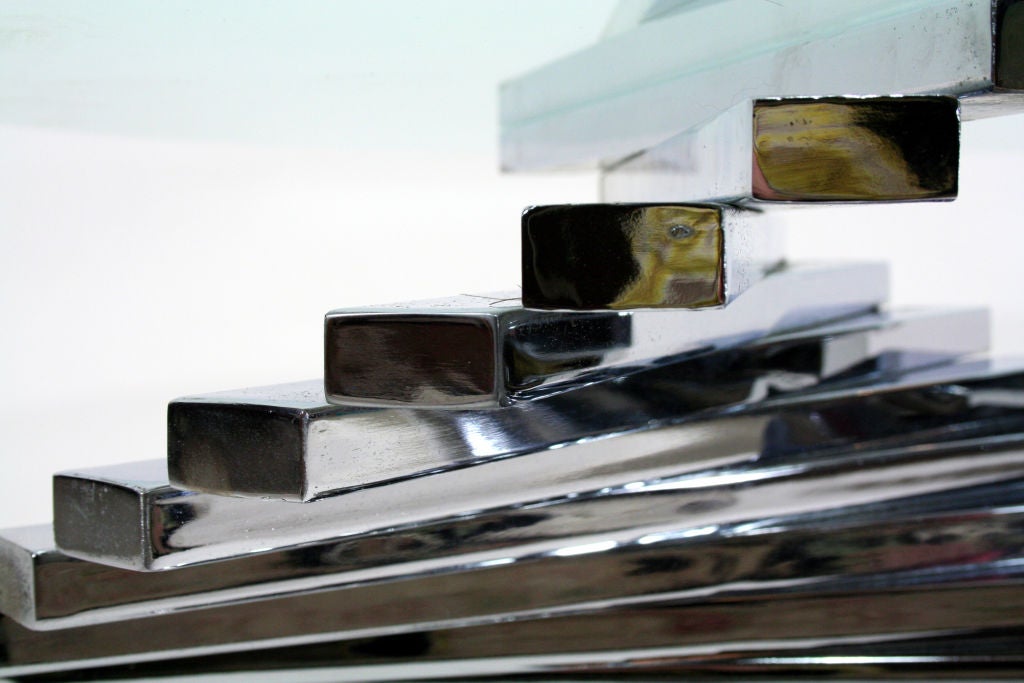 Chrome Double Helix Stair Step Coffee Table 2