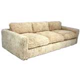 A Matched Pair of Plush Beige Cream Sofas