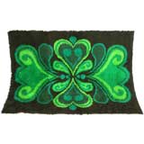 Fantastic Psyche Print Green Rya Rug
