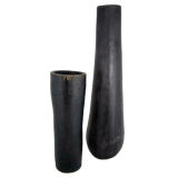 Enormous Pair of Indonesian Carved Tree Trunk Vessels