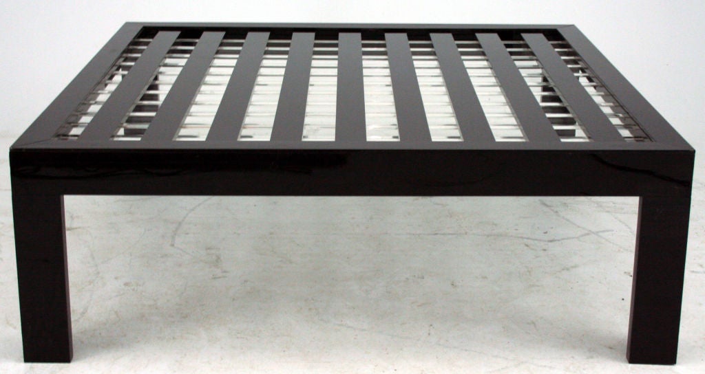 Parsons Style Lucite Slat Coffee Table