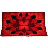 Vibrant  Deep Red Tone Rya Area  Rug