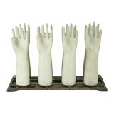 Retro Porceline Glove Molds From Rubber Glove Assembly Line