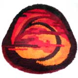 Large Round Rya Area Rug in Autumnal Color Scheme
