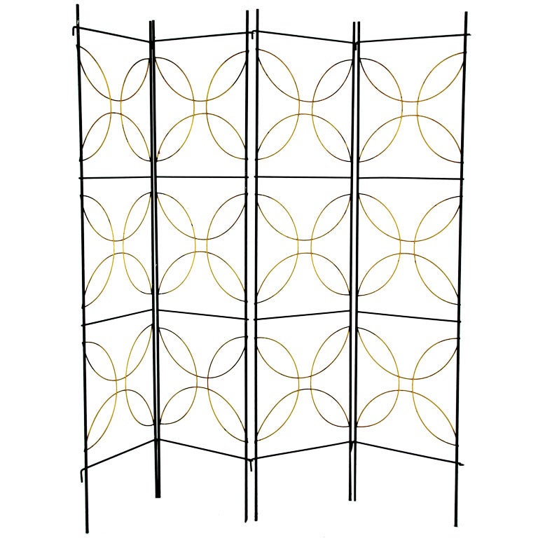 Open Form Wrought Iron Folding Room Divider at 1stDibs