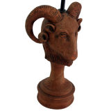Mythical Italian Terra Cotta Goats Head Lamp