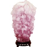Beautiful Rose Quartz Crystal on Asian Wood Stand