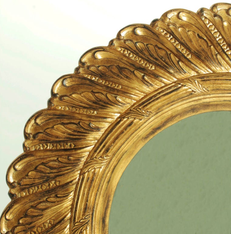 Italian Gilded and Carved Wall Mirror in the Style of Giovanni Gariboldi