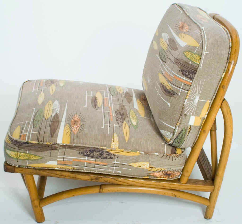 American Pair of Ritts Company Armless Rattan Chairs