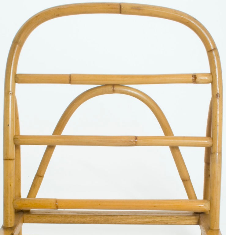 Pair of Ritts Company Armless Rattan Chairs 1