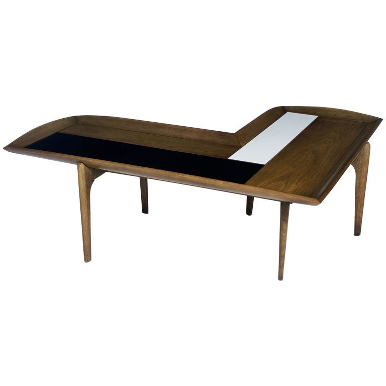 L Shaped Coffee Table Wood : Coffee table in chunky rustic design with steel L shaped ... : A table has a square top and 2 crossed full panel supports.