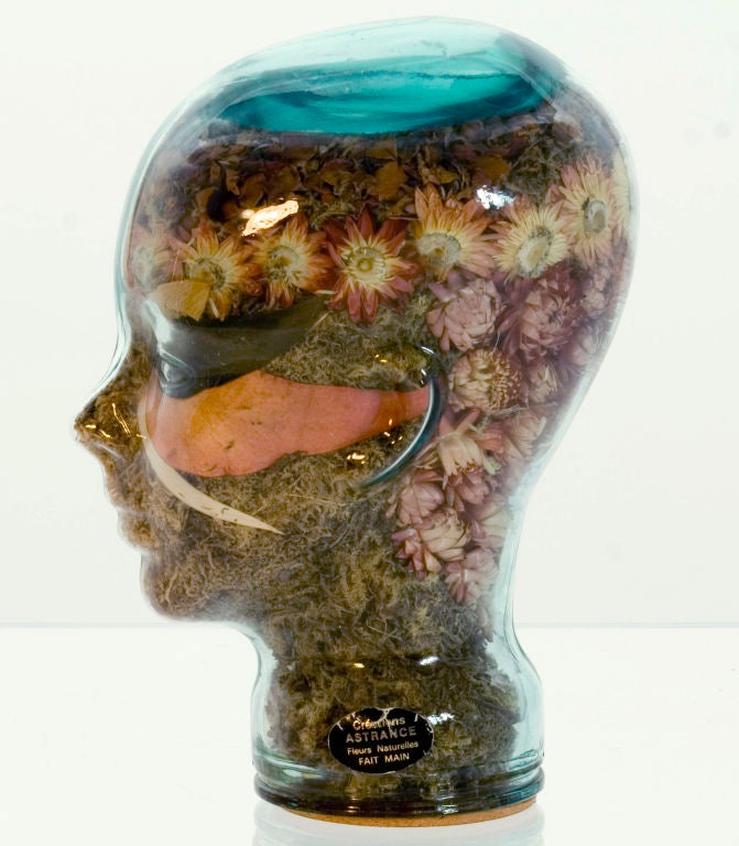 20th Century Glass Head Sculpture