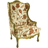 Vintage Outsized Louis XV-Style Wing Chair