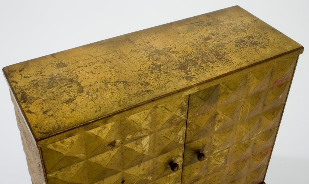 Artisanal Gold Leaf Chest with Pyramid Facing 2