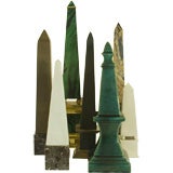Malachite, Brass, Bronze, Marble and Porcelain Obelisks