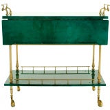 Aldo Tura Parchment and Brass Bar Cart