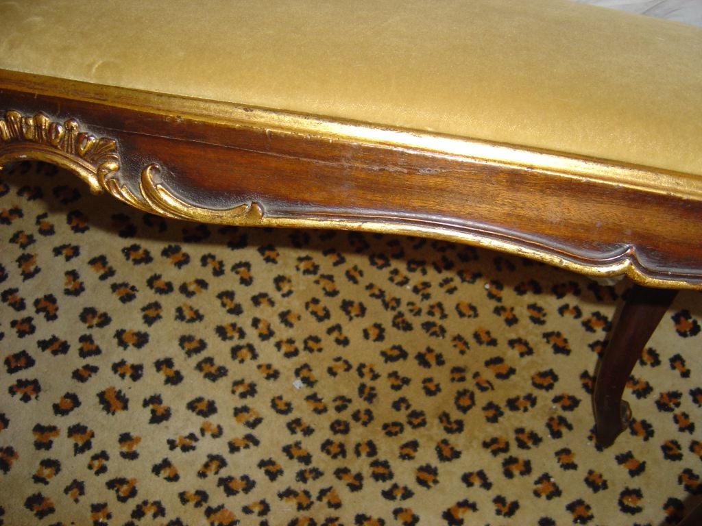 French Louis XV Style Mahogany Bench
