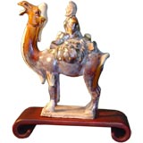 A Tang Style Camel with Rider on Scroll Stand