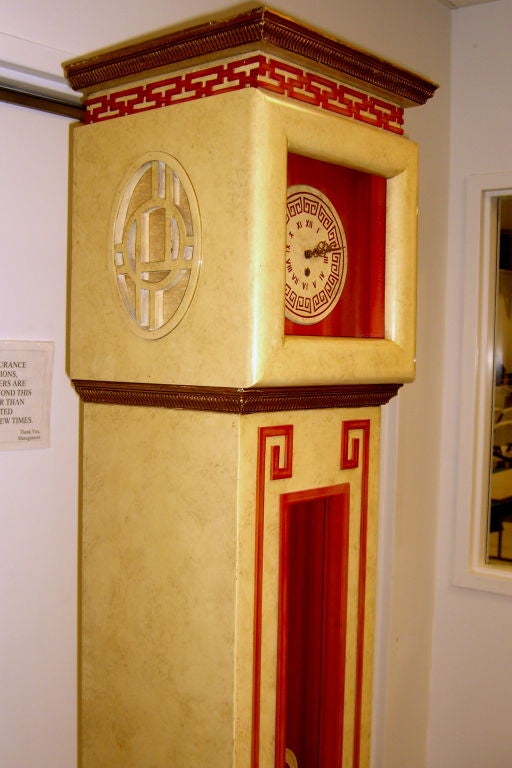 Wood James Mont Asian styled Grandfather clock w/ stereo