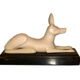 1920's carved Ivory Egyptian figure of Anubis in dog form