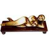 Unusual & rare carved ivory snuff box as a medical model nude