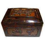 19th century hand carved tortoise shell box