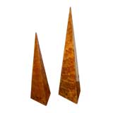 A pair of interesting Tobacco leaf wrapped obelisks