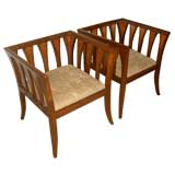 Used A pair of Eliel Saarinen inspired chairs in walnut & lacewood