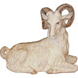 Wonderful large Terracotta Majolica glazed Italian Ram