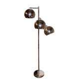 Nice 1970's 3 sphere chrome standing lamp with swivel heads