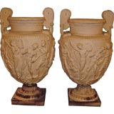 Antique Massive pr of galloway of Phila Neo-Classical Terracotta urns