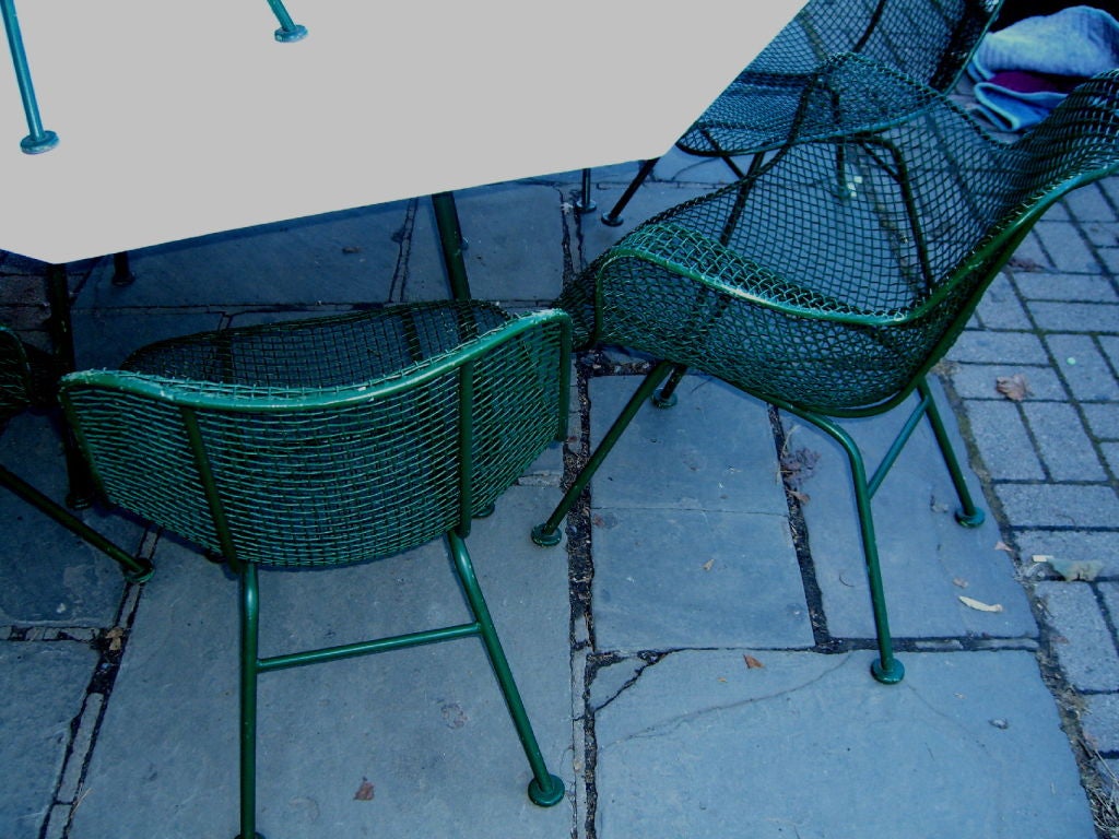 Rare 9 piece Woodard Sculptura outdoor mesh set Octagonal table