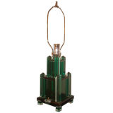 Geat lucite green and clear lamp ca 1930's re-wired