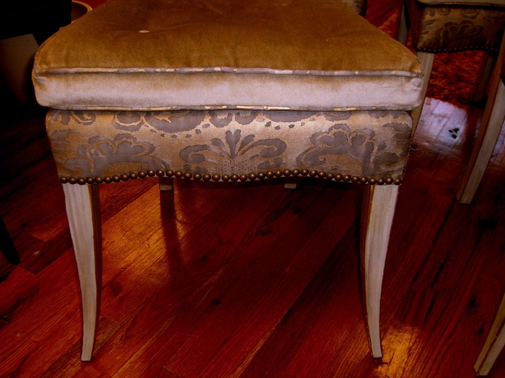 4 fabulous designer high mini wing back chairs in Fortuny fabric