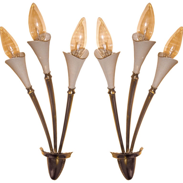 Beautiful pair of Stinovo Italian 1950 s sconces at 1stdibs
