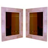 Beautiful pair of shagreen mirrors by R & Y Agousti of Paris