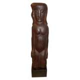 Wonderful large hand carved folk art sculpture of a woman