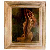 Nice oil/board of a nude woman by Frank Nosoff American artist