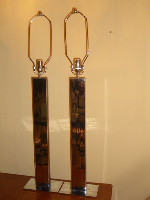 A nice pair of Chrome Kovacs Lamps from the 1980's