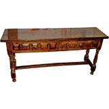 Antique 19th century Italian pine console table with drawers & old paint