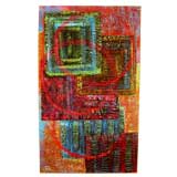 1968 abstract mixed media by Peruvian artist Fernando Begazo