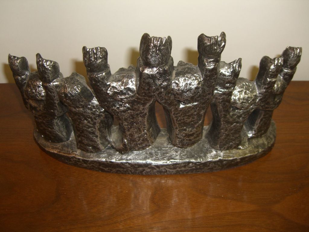 Abstract modernistic Jewish Hannukah Menorah with great figures