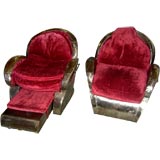 Studio hand crafted steel club chairs estate of Mama Cass Elliot