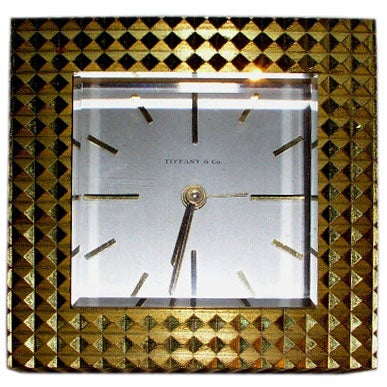 Tiffany and Company Brass travel alarm clock