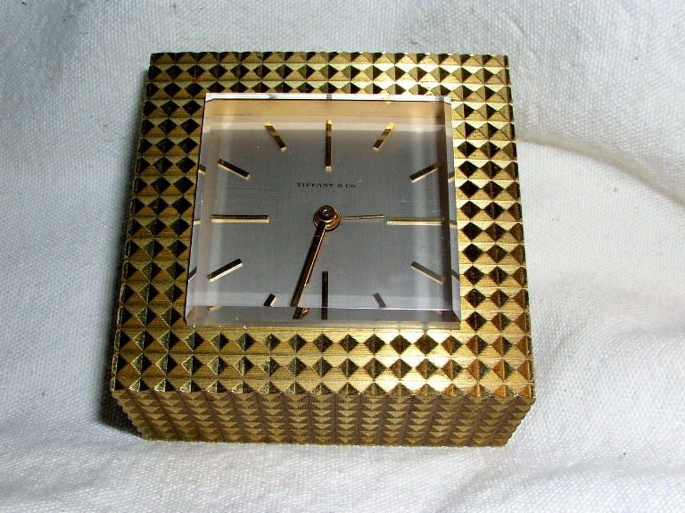 Tiffany and Company Brass travel alarm clock 1