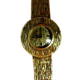 Rare 18k Yellow gold woman's wristwatch with hidden crown