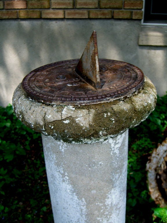American Great early 20th century iron & stone sun dial Grand Rapids Mich